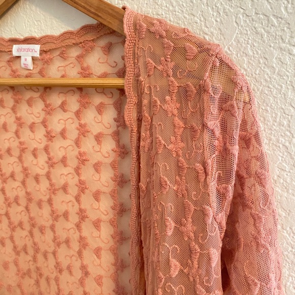 Boho Lace Sheer Kimono - Picture 2 of 5